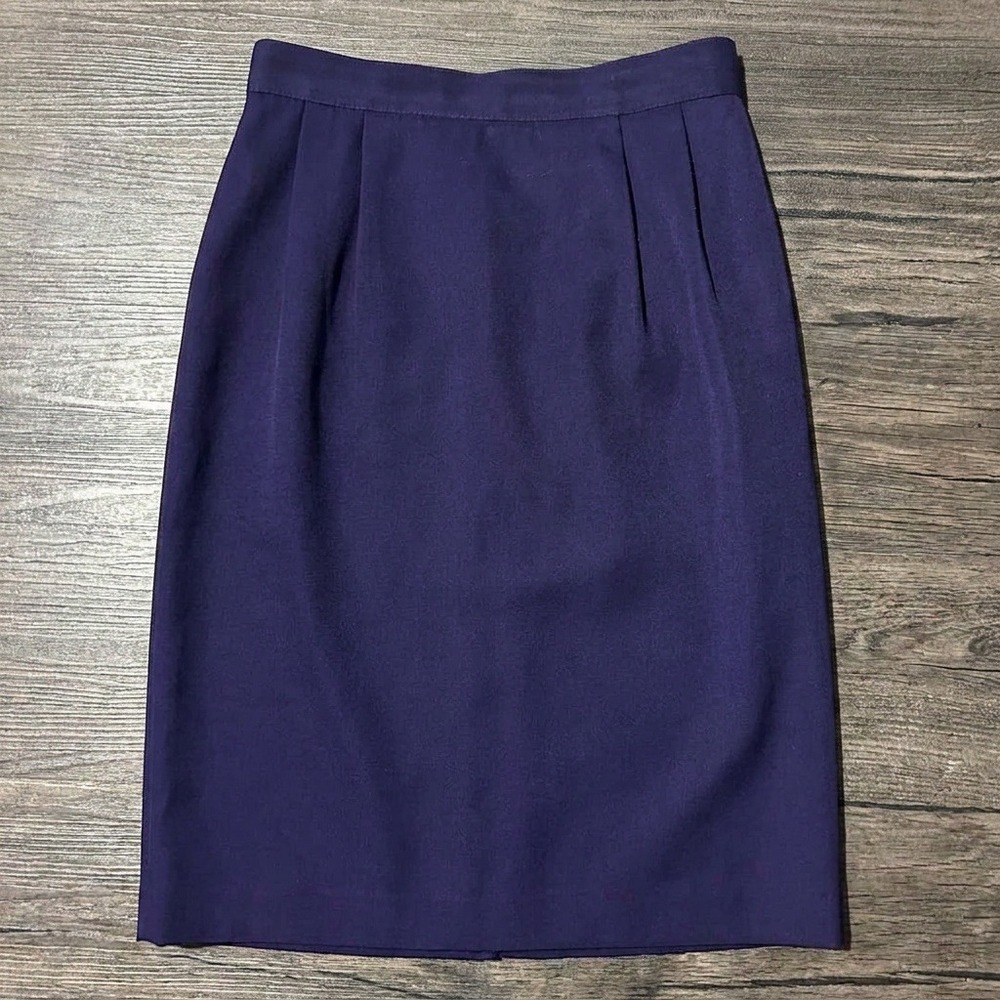 Vintage Navy Blue Pencil Skirt 6 Back Vent Lined Professional Career Secretary 6